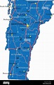 Mapa detallado del estado de Vermont, en formato vectorial, con ...