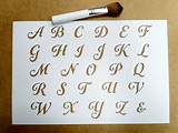 Stencil Script Alphabet Capital Letters Reusable Craft - Etsy Australia