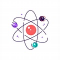 Icono De Color De La Física Nuclear. Estructura Atómica Ilustración del ...