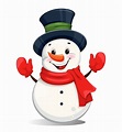 Muñeco de nieve de navidad alegre lindo. personaje de dibujos animados ...