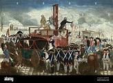 La ejecución del rey Luis XVI el 21st de enero de 1793 durante la ...