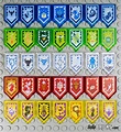 All the Lego Nexo Knight Wave 1 collectible shields : lego