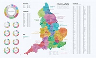 [Map] England's Administrative Subdivisions: showing regions, counties ...