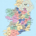 Map Of Ireland Showing Counties And Major Cities