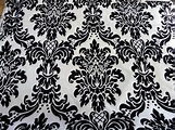 Damask Satin Fabric Black and White Fabric by Yard 58" wide