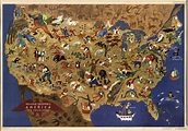 All of America's folk heroes, in one map | Folklore, Pictorial maps, Map