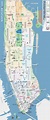 Touristenkarte von Manhattan: Sehenswürdigkeiten und Denkmäler von ...