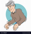 Elderly person with trembling symptoms parkinson Vector Image