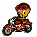 P162 - PIN - Biker Tweety on a Red Motorcycle | Pins | Roxie Rebel