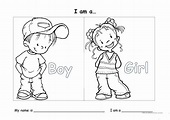 Boy And Girl Worksheets For Kindergarten