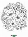 Free printable Beautiful flowers coloring page for kids - TSgos.com