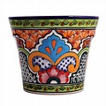 Hand-Painted Ceramic Flower Pot from Mexico - Bright Talavera | NOVICA