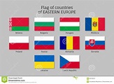 Banderas Del Vector De Los Países De Europa Oriental Ilustración del ...