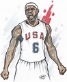 LeBron James 'USA' Illustration - Hooped Up | Lebron james, Lebron ...