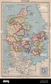 Dinamarca. mostrando los condados/amter. Bartolomé 1944 vintage antiguo ...
