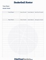 Basketball Roster Template - FREE DOWNLOAD - Printable Templates Lab