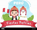 Felices Fiestas Patrias o Día de la Independencia Peruana Cartoon ...