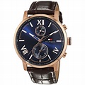 Tommy Hilfiger watch with rose gold stainless steel and black leather ...