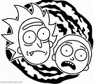 Heads of Rick and Morty Coloring Pages - XColorings.com
