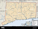 Mapa político de Connecticut Fotografía de stock - Alamy