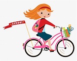 Bicycle Girl Cycling Illustration - Girl Riding A Bike Clipart, HD Png ...