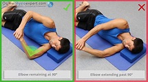 Shoulder posterior capsule sleeper stretch L - YouTube