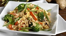 Blitz-Rezept für schnelles Mittagessen: Gebratener Reis mit Gemüse & Ei ...
