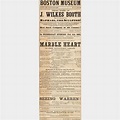 (ABRAHAM LINCOLN.) Boston Museum playbill starring John Wilkes Booth in ...