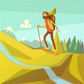 Hiking And Mountaineering Illustration 472798 Vector Art at Vecteezy