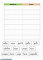 Singular y plural online worksheet | Live Worksheets