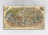 1565 Known World Map and of the Americas by Gastaldi Bertelli Vintage ...