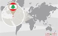 Ilustración de Mapa Mundial Con Líbano Magnificado y más Vectores ...