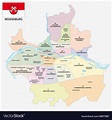 Administrative map of regensburg germany Vector Image