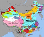 Languages of China on a Map