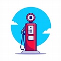 Ilustración de icono de dibujos animados de gasolinera. | Vector Gratis