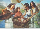 Moses found by Pharoah's daughter. | Bible pictures, Baby moses, Bible ...