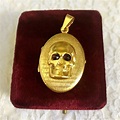 Antiguo Memento Mori cráneo granal medallón colgante granate | Etsy
