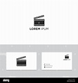 Elementos de diseño de logotipo con business card template, pizarra ...