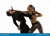 Man and Woman Fighting in Studio, Women`s Self-defense Concept Stock ...