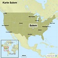 Karte Salem von ortslagekarte-usa - Landkarte für die USA