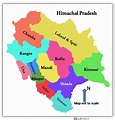 go2india.in : Himachal Pradesh map showing districts