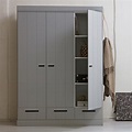 Connect Contemporary 3 Door Wardrobe With Storage In Concrete Grey ...