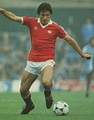 Frank Stapleton of Man Utd in 1981. | Manchester united legends, Manchester united football club ...