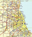 Chicago carte - carte de la Ville de Chicago (États-unis d'Amérique)