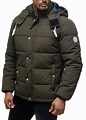 Jack and Jones Herren Winter Jacke abnehmb Kapuze 2 Taschen forest ...