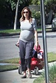 Mom-to-be Jenna Fischer strolls with her son Weston in LA | Growing ...