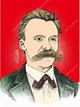 Friedrich Nietzsche (1844-1900) retrato en línea ilustración de arte ...