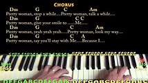 Pretty Woman (Roy Orbison) Piano Cover Lesson with Chords/Lyrics - YouTube
