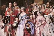 1858 Queen Victoria and her family at her daughter Princess Royal Victoria's wedding outtake ...