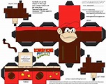 VG17: Diddy Kong Cubee by TheFlyingDachshund | 3d紙, 動物, 紙
